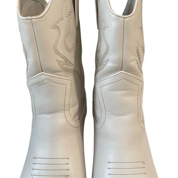 Soda White Western Cowboy Boots Womens Size 8 Pointed‎ Toe Block Heel Y2K Rodeo - Picture 5 of 10